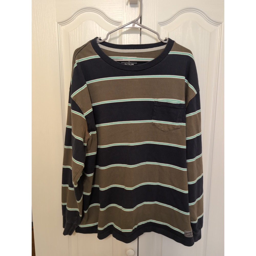Quiksilver Striped Crewneck Sweater Size XXL Oversized 100% Cotton